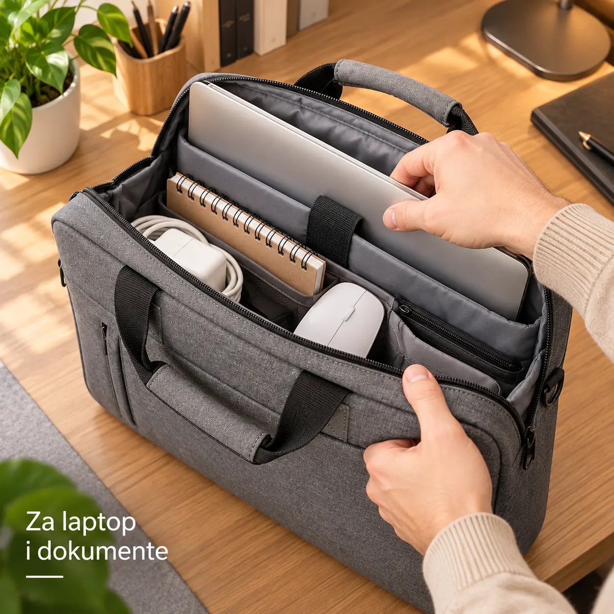 Laptop i dokumenti uredno odvojeni