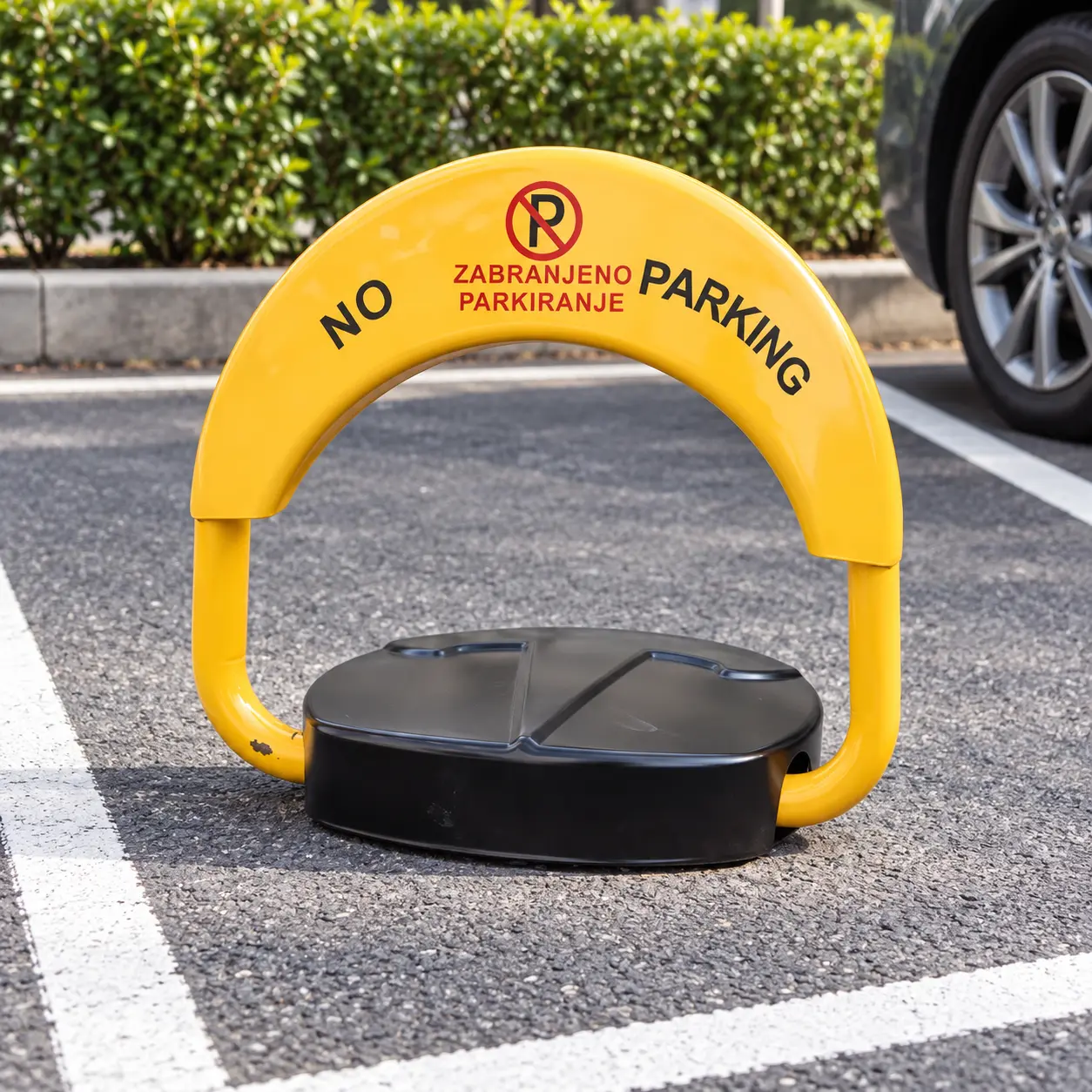 Automatska parking barijera sa natpisom No Parking na parking mjestu